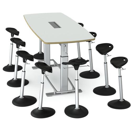 Focal Upright Furniture Confluence 8 Table and CBN-3000-WH-BK, Focal, Upright, Furniture, Confluence, 8, Table, CBN-3000-WH-BK