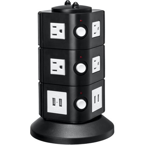 Yubi Power Power Tower with 8 Surge-Protected USA TOW-3L-USA