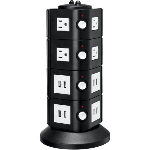 Yubi Power Power Tower with 8 Surge-Protected USA TOW-4L-USAB