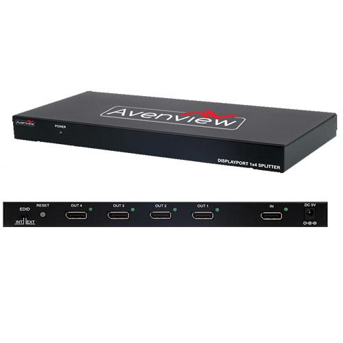 Avenview 1x4 Port DisplayPort Splitter with PCM SPLIT-DPDL-4A, Avenview, 1x4, Port, DisplayPort, Splitter, with, PCM, SPLIT-DPDL-4A