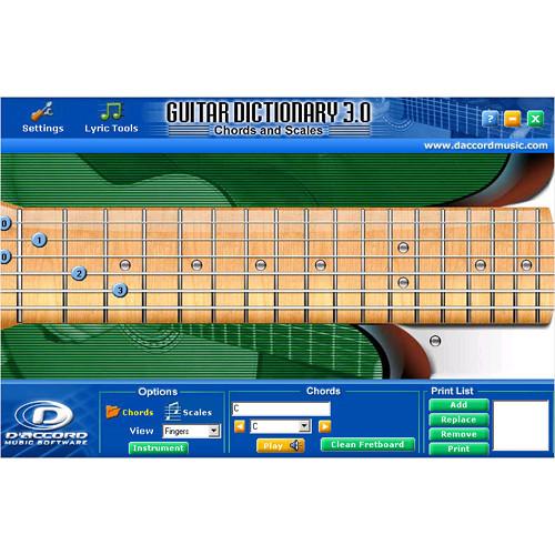 D'Accord Music Software Guitar Chord Dictionary GUITARCHORD