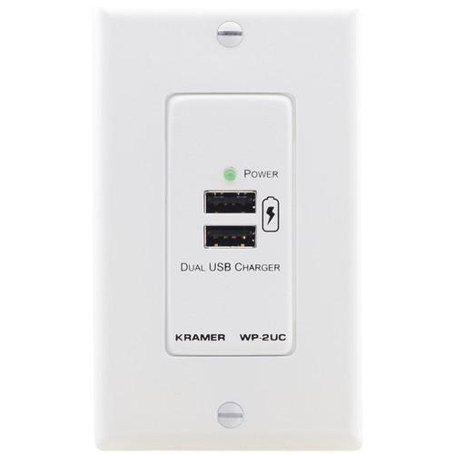 Kramer Dual USB Charger on Decora Wall Plate (2 x 5 VDC) WP-2UC, Kramer, Dual, USB, Charger, on, Decora, Wall, Plate, 2, x, 5, VDC, WP-2UC