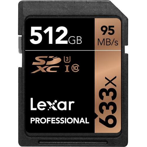 Lexar 512GB Professional UHS-I SDXC Memory Card LSD512CBNL633, Lexar, 512GB, Professional, UHS-I, SDXC, Memory, Card, LSD512CBNL633