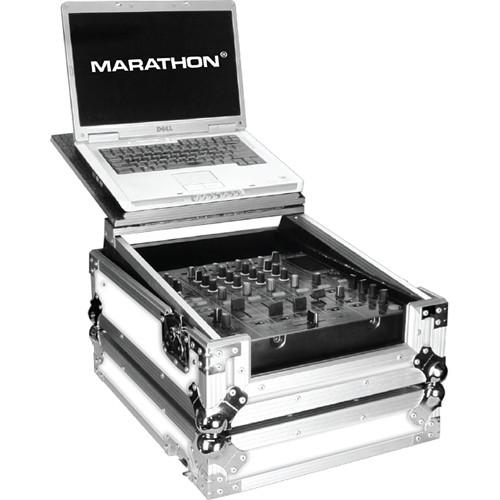 Marathon White Series Flight Road Case with Laptop MA-12MIXLTWH
