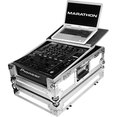 Marathon White Series Flight Road Case with Laptop MA-14MIXLTWH