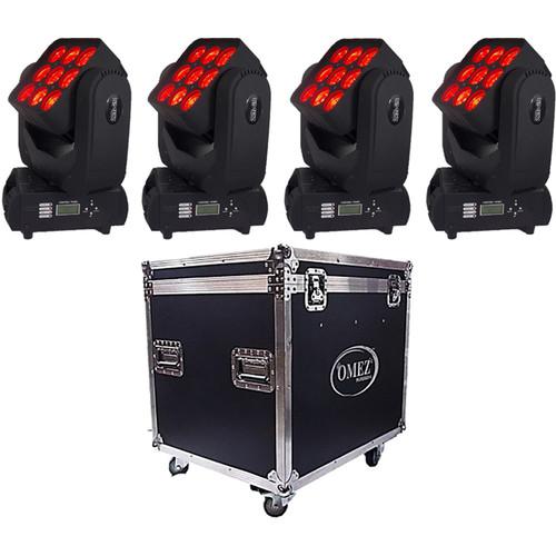 OMEZ Four TitanWash Matrix3 Moving Head LED Fixtures OM333