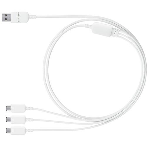 Samsung Triple Micro-USB Charging Cable with Wall ET-KG900JWESTA, Samsung, Triple, Micro-USB, Charging, Cable, with, Wall, ET-KG900JWESTA