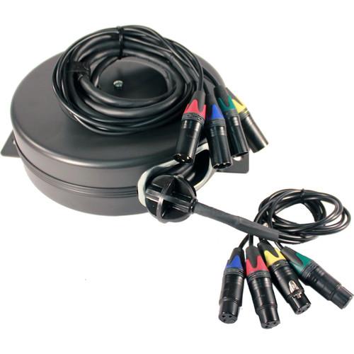 Stage Ninja XLR4-25-S Retractable Quad-Fan XLR Cable XLR4-25-S, Stage, Ninja, XLR4-25-S, Retractable, Quad-Fan, XLR, Cable, XLR4-25-S