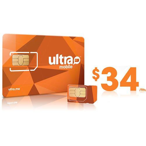Ultra Mobile $34 2GB Data Plus Plan with 3-Size SIM ULTRA-SIM 34