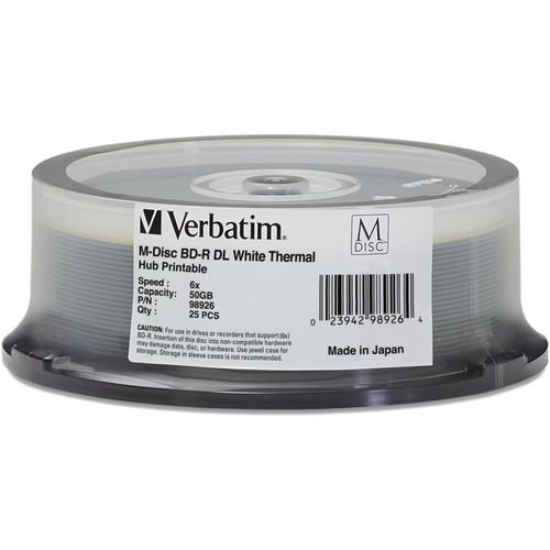 Verbatim 50GB BD-R DL 6X M-Disc White Thermal 98926, Verbatim, 50GB, BD-R, DL, 6X, M-Disc, White, Thermal, 98926,