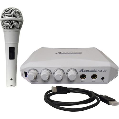 Acesonic USA KM-201 HDMI Karaoke Mixer with Yamaha Reverb KM-201