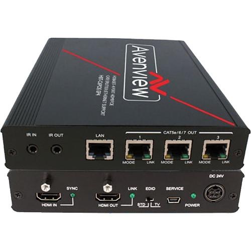 Avenview 3-Way HDBaseT Splitter and Receiver Kit