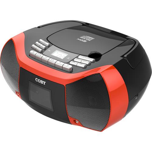 Coby MPCD-102 CD Cassette Radio Player and MPCD-102-BLK/RED