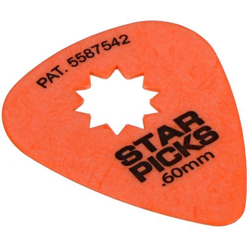 EVERLY Star Pick 12-Pack of Guitar Picks (.60mm, Orange) 30022