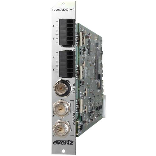 Evertz Microsystems Quad Analog Audio to Dual AES 7720ADC-A4 3RU