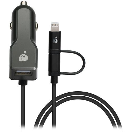 IOGEAR DuoLinq 2-in-1 Lightning/Micro-USB Car Charger GPACML01, IOGEAR, DuoLinq, 2-in-1, Lightning/Micro-USB, Car, Charger, GPACML01