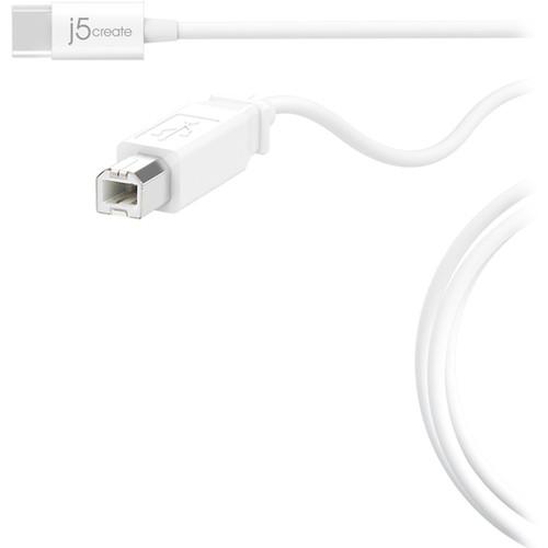 j5create USB 2.0 Type-C to Type-B Cable (6') JUCX11, j5create, USB, 2.0, Type-C, to, Type-B, Cable, 6', JUCX11,