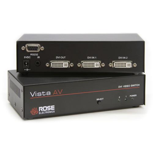 Rose Electronics Vista AV 2-Port DVI Video Switch AVS-1X02DVI, Rose, Electronics, Vista, AV, 2-Port, DVI, Video, Switch, AVS-1X02DVI
