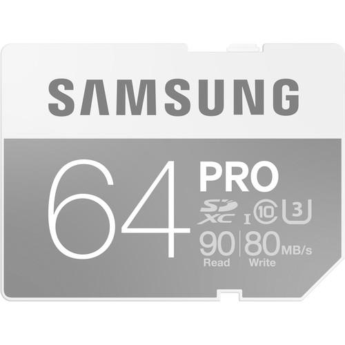 Samsung 64GB PRO UHS-I SDXC U3 Memory Card (Class 10)