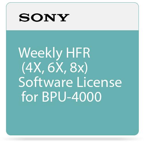 Sony Weekly HFR (4X, 6X, 8x) Software License SZC-4002W, Sony, Weekly, HFR, 4X, 6X, 8x, Software, License, SZC-4002W,