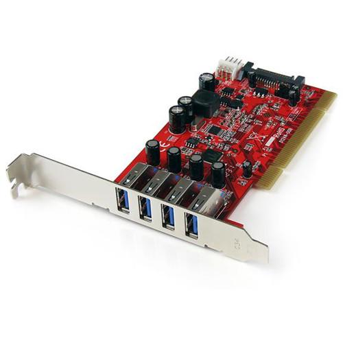 StarTech 4-Port SuperSpeed USB 3.0 PCI Card with SATA PCIUSB3S4