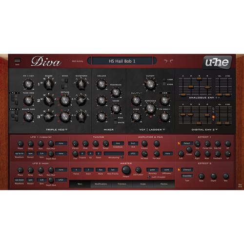 u-he Diva Software Synthesizer (Plug-In Download) 10-12078, u-he, Diva, Software, Synthesizer, Plug-In, Download, 10-12078,