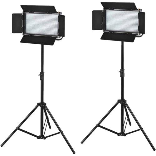 CAME-TV 576 Bi-Color LED 2 Light Kit with V-Mounts L576S2 Q75