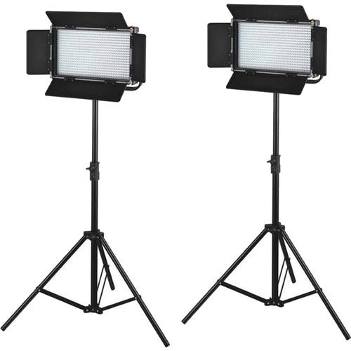 CAME-TV 576 Daylight LED 2 Light Kit with V-Mounts L576D2 Q75
