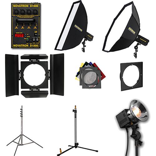 Novatron D1500 4 Fan-Cooled Light Kit with Two Softboxes, Novatron, D1500, 4, Fan-Cooled, Light, Kit, with, Two, Softboxes