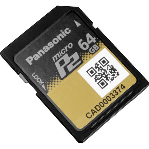 Panasonic Dual 64GB microP2 UHS-II Memory Cards and P2 Adapter, Panasonic, Dual, 64GB, microP2, UHS-II, Memory, Cards, P2, Adapter
