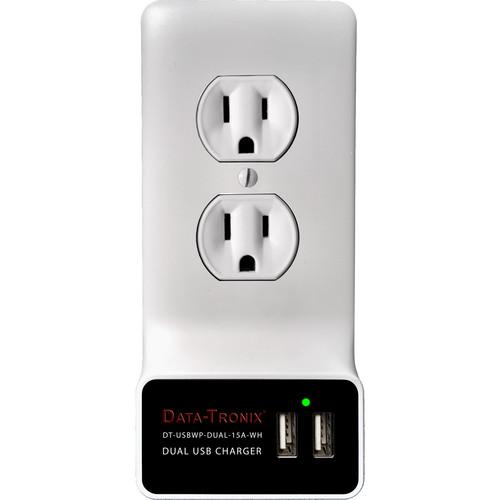 SecurityTronix USB Charging AC Outlet Wall DT-USBWP-DUAL-15A-WH