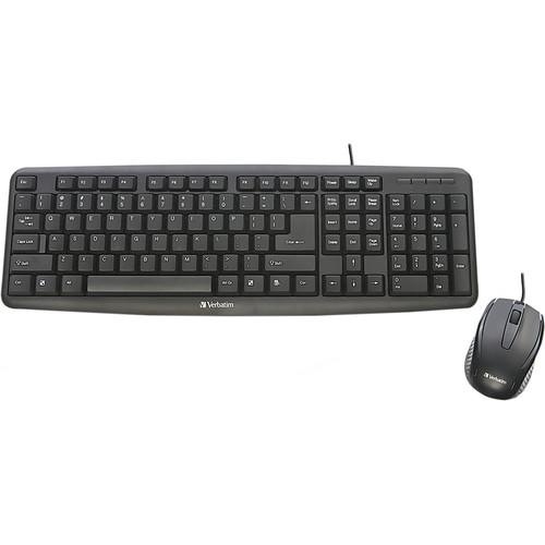Verbatim Slimline Corded USB Keyboard and Mouse (Black) 99202, Verbatim, Slimline, Corded, USB, Keyboard, Mouse, Black, 99202