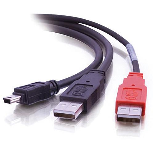 C2G USB Mini-B Male to 2x USB Type-A Male Y-Cable (6') 28107, C2G, USB, Mini-B, Male, to, 2x, USB, Type-A, Male, Y-Cable, 6', 28107,