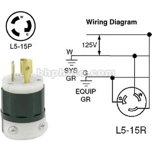 ETC Twist-Lock (LR5-15P) Connector, Black, Male - 15 Amps M