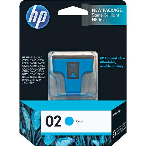HP HP 02 Cyan Inkjet Print Cartridge (4ml) C8771WN, HP, HP, 02, Cyan, Inkjet, Print, Cartridge, 4ml, C8771WN,