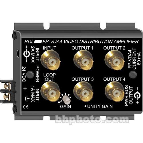 RDL FS-VDA4 1x4 Composite Video Distribution Amplifier FP-VDA4, RDL, FS-VDA4, 1x4, Composite, Video, Distribution, Amplifier, FP-VDA4