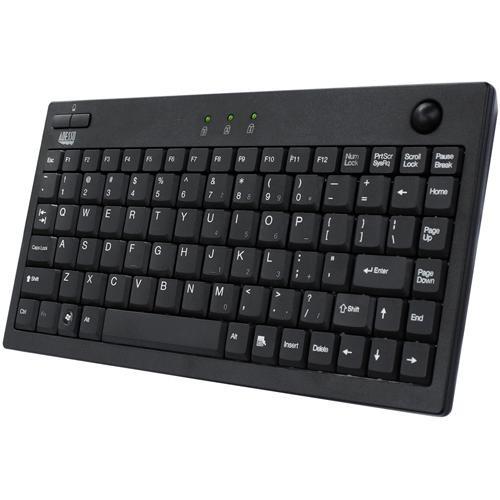 Adesso  Mini Trackball Keyboard (Black) AKB-310UB