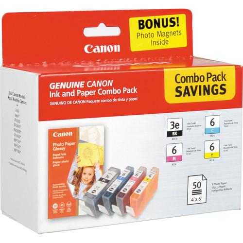 Canon BCI-3e6 Multipack with GP502 Photo Paper 4479A292, Canon, BCI-3e6, Multipack, with, GP502, Paper, 4479A292,