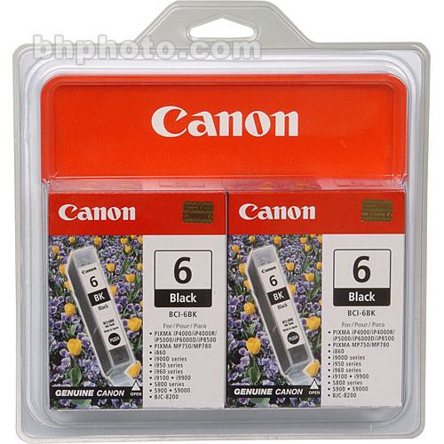 Canon  BCI-6BK Black Ink Tank Twin Pack 4705A037
