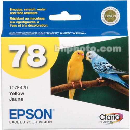 Epson 78 Claria Hi-Definition Yellow Ink Cartridge T078420, Epson, 78, Claria, Hi-Definition, Yellow, Ink, Cartridge, T078420,
