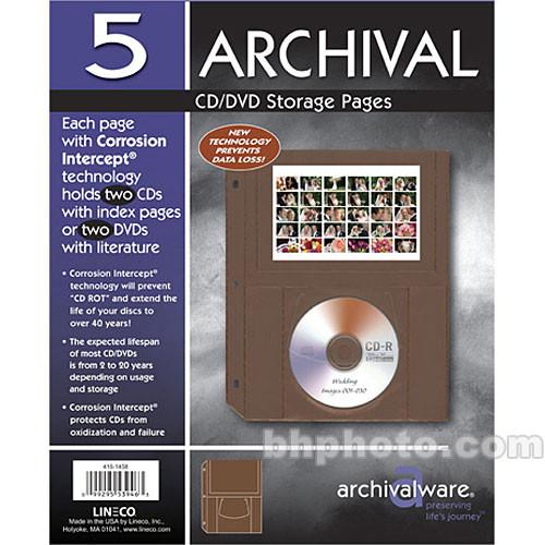 Lineco  CD/DVD Page with Pocket 416-1458
