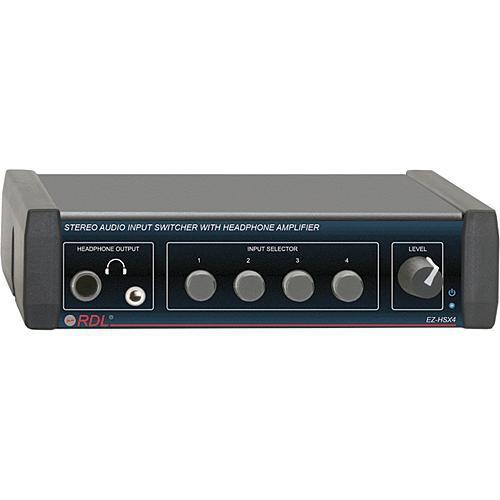 RDL EZ-HSX4 4-Channel Audio Switcher with Headphone Amp EZ-HSX4