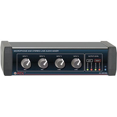 RDL EZ-MX4ML - Microphone and Stereo Line Audio Mixer EZ-MX4ML