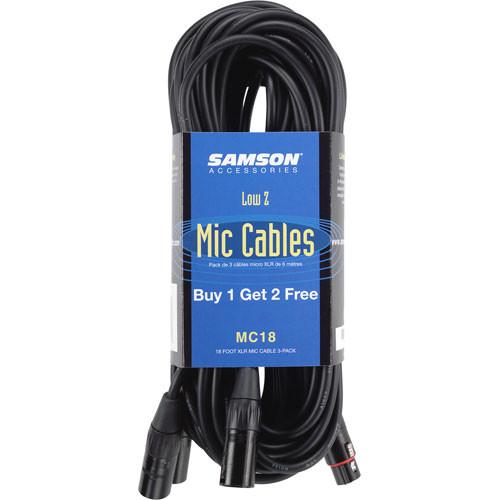 Samson 3-Pin XLR Male to XLR Female Microphone Cable SAMC18, Samson, 3-Pin, XLR, Male, to, XLR, Female, Microphone, Cable, SAMC18,