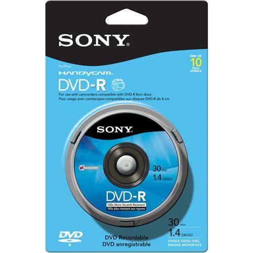 Sony 8cm DVD-R Recordable Disc (Spindle Pack of 10) 10DMR30RS1H