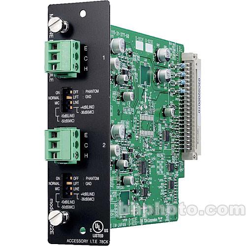 Toa Electronics D-922E - 2 x Mic/Line 20-Bit Input Module D-922E