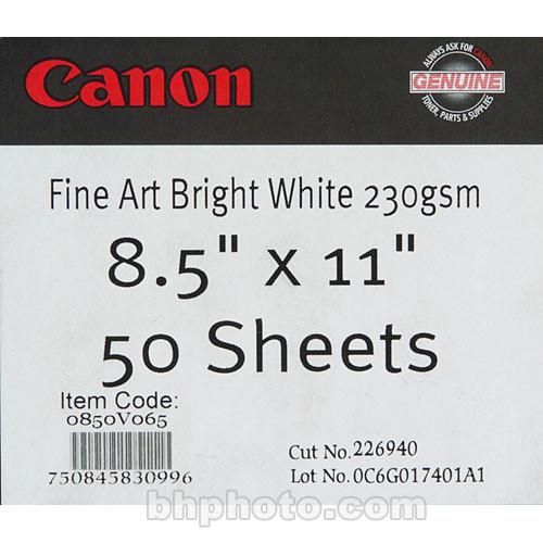 Canon Fine Art Bright White Paper (Matte, 230gsm) - 0850V065