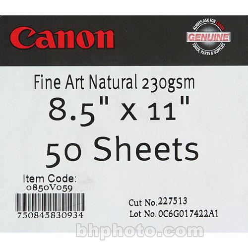 Canon Fine Art Natural White Paper (Matte, 230 gsm) - 0850V059