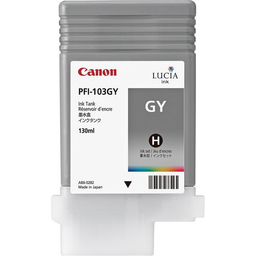 Canon PFI-103GY Gray Ink Tank (130 ml) 2213B001AA, Canon, PFI-103GY, Gray, Ink, Tank, 130, ml, 2213B001AA,