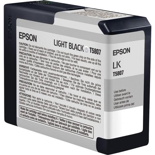 Epson UltraChrome K3 Light Black Ink Cartridge (80 ml) T580700, Epson, UltraChrome, K3, Light, Black, Ink, Cartridge, 80, ml, T580700